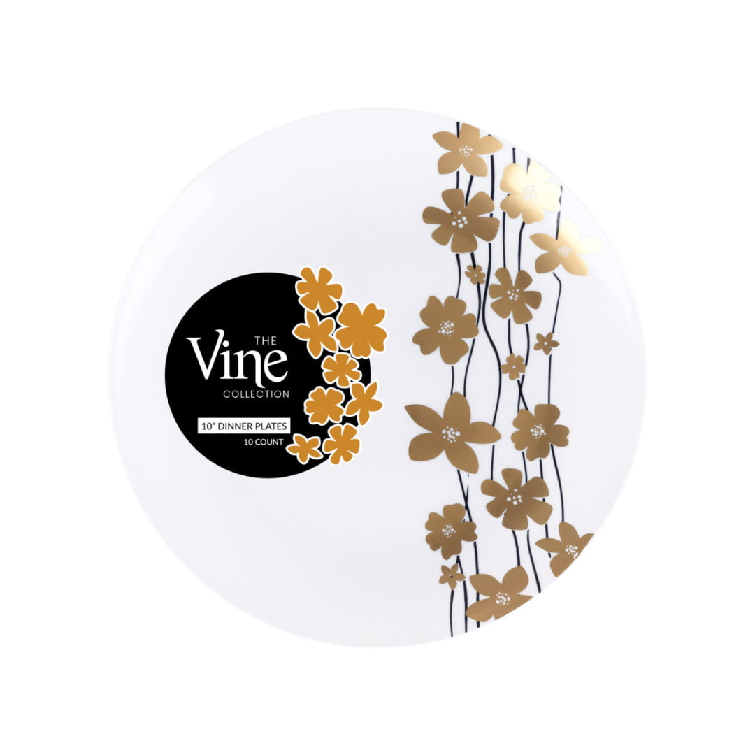 VINE 10" PLATES BLACK/GOLD
