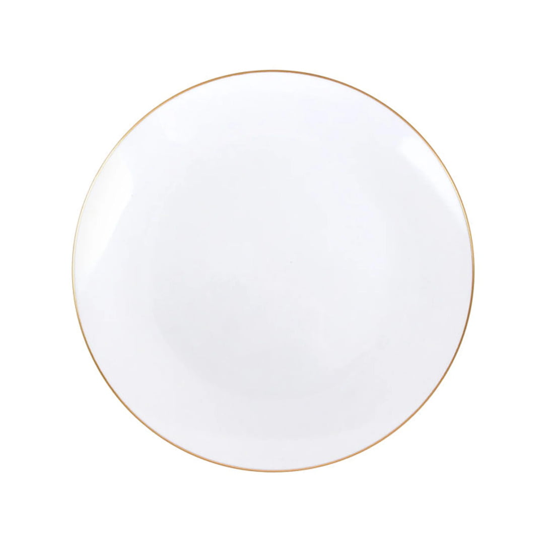 ORGANIC 10"WHITE/GOLD RIM PLATES