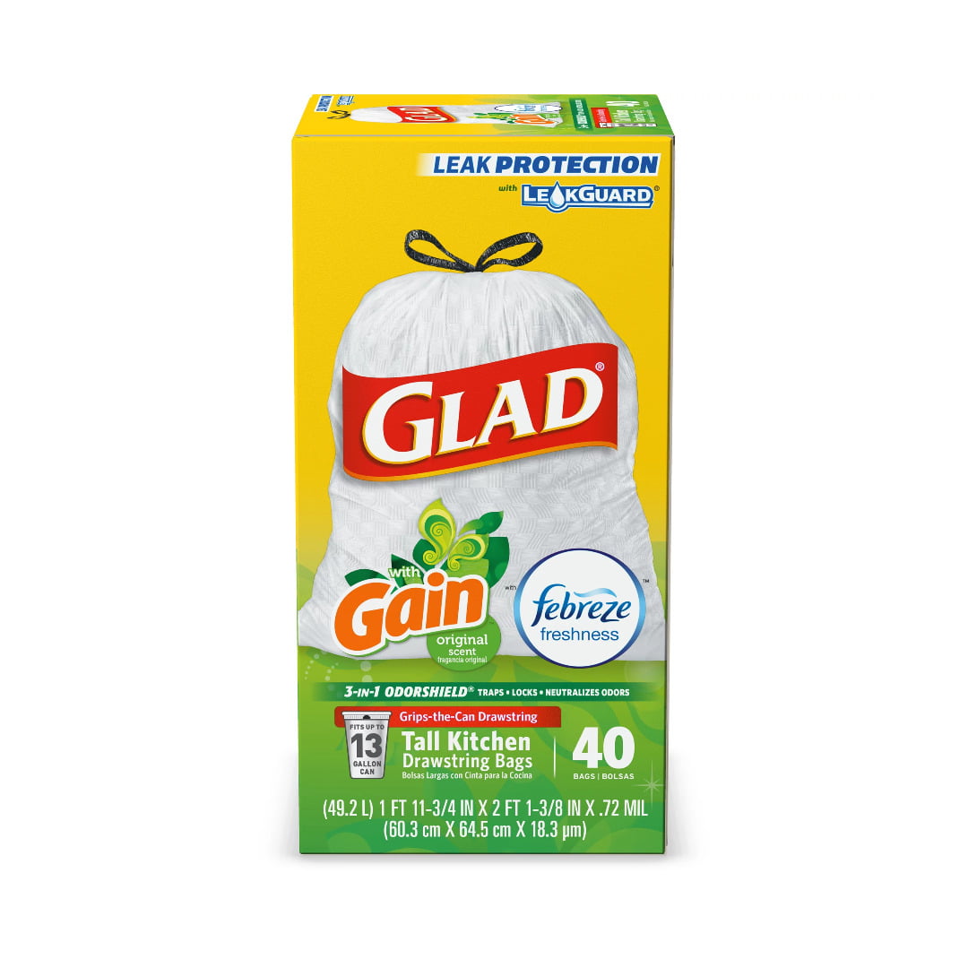 GLAD 13 GALLON WHITE GARBAGE BAGS