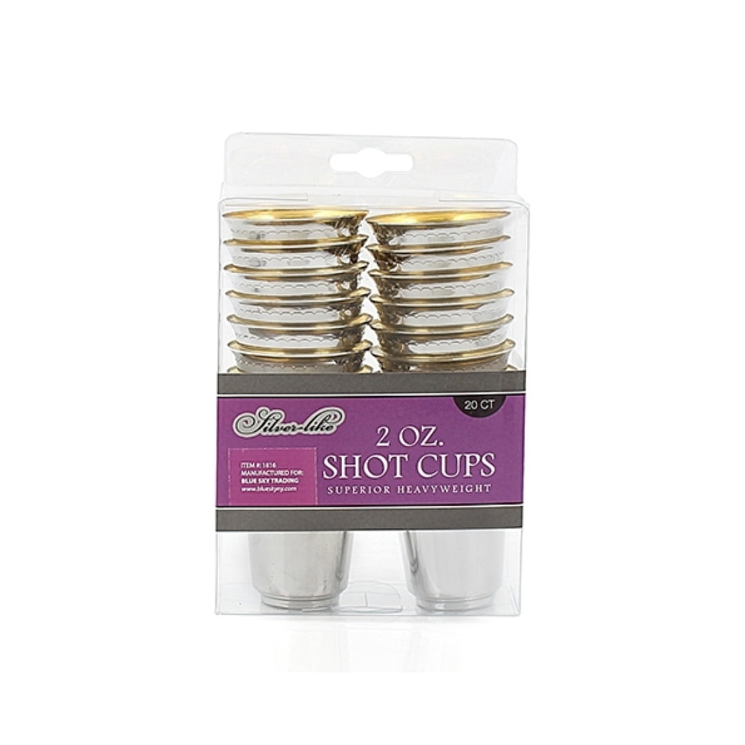 SILVER-LIKE 2 OZ SHOT CUPS