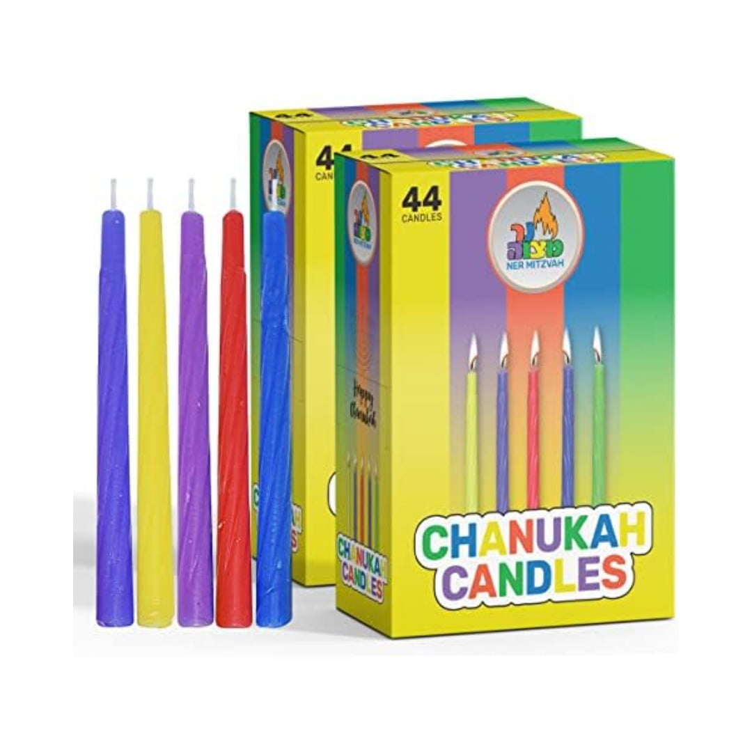 NER MITZVAH 45 COLORFUL CHANUKAH CANDLES
