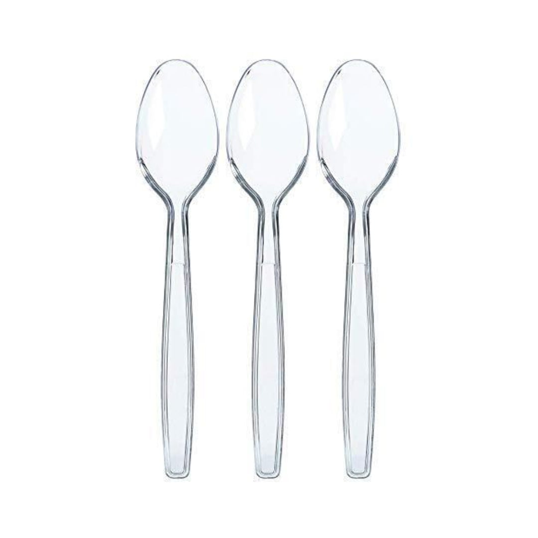 KITCHEN CLEAR PLASTIC TEA SPOONS