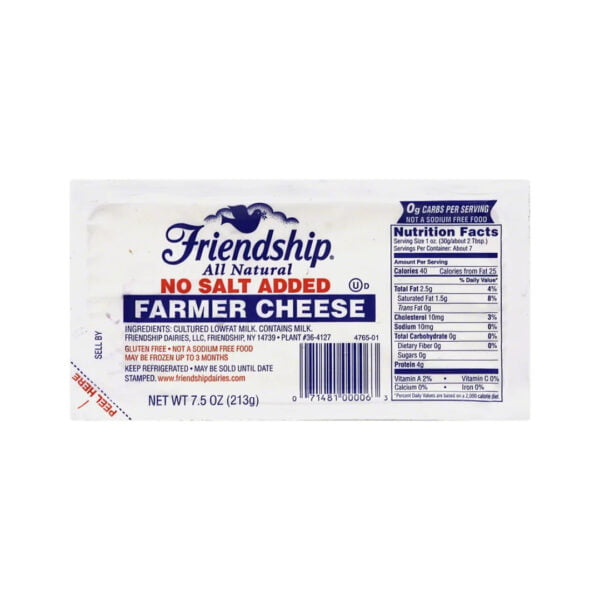 FARMER CHEESE NO SALT ADDED