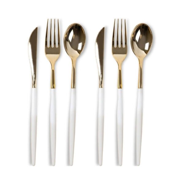 FLATWARE GOLD/WHITE COMBO