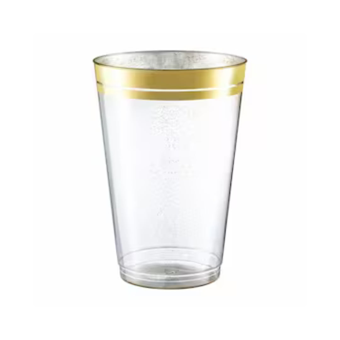 GOLD GOLD SETTINGS GOLD RIM CUPS 2.5 OZ