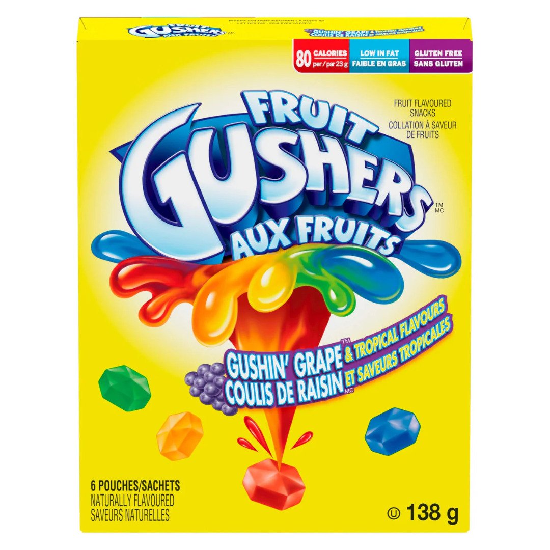 GENERAL MILLS GUSHERS GRAPE & TROPICAL
