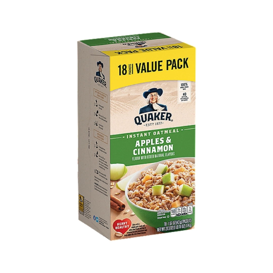 QUAKER INST. OATMEAL APPLE & CINNAMON