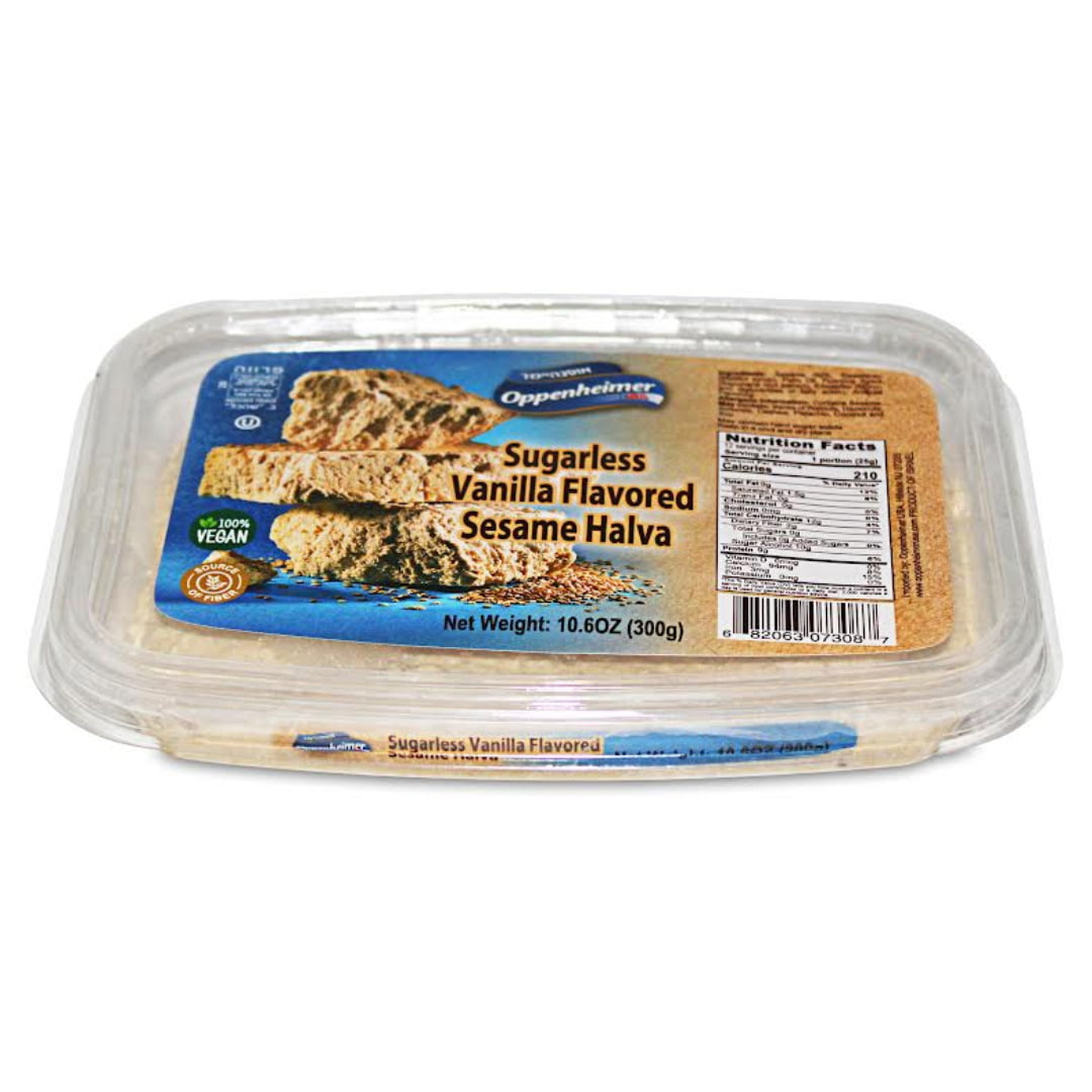 OPPENHEIMER SUGARLESS VANILLA FLAVORED SESAME HALVA