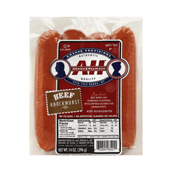 BEEF KNOCKWURST RED FAT & SODIUM