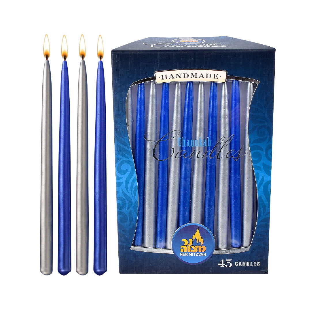 NER MITZVAH BLUE & SILVER CANDLES