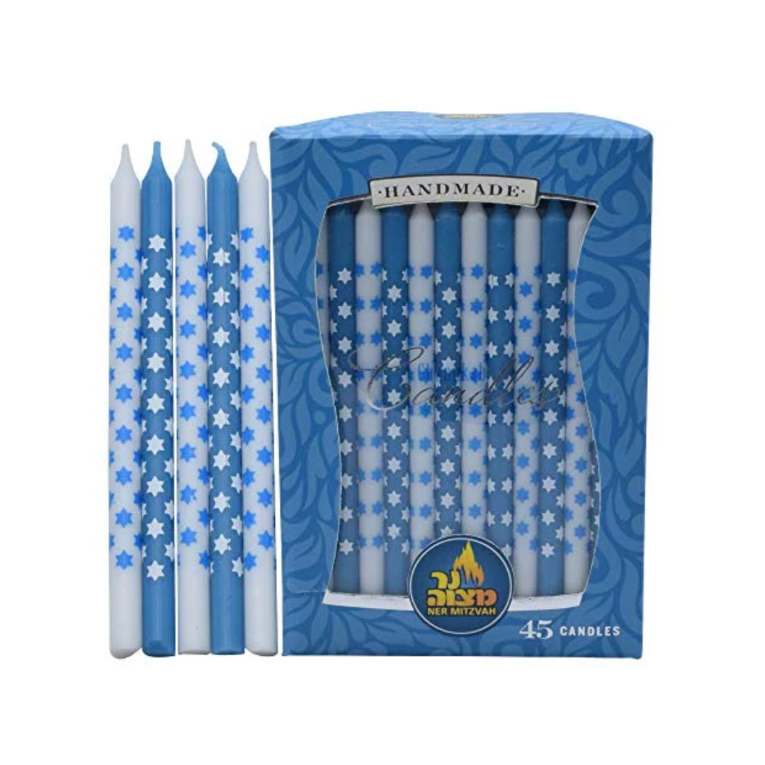 NER MITZVAH BLUE & WHITE CANDLES
