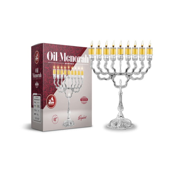 SILVER PLATED OIL MENORAH