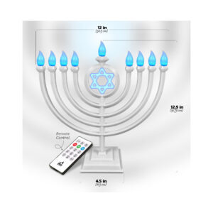 LED MENORAH WHITE