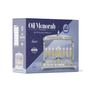 WALL MENORAH WITH GLASS CUPS